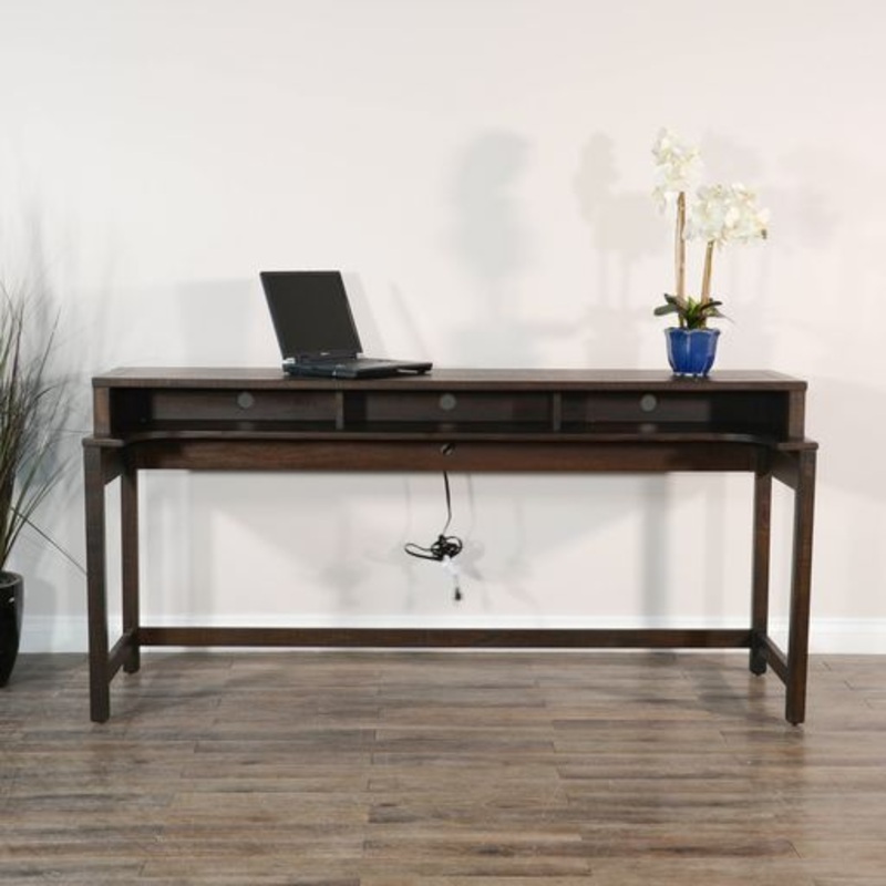 Homestead – Console Table With Usb Power Pack – Dark Brown