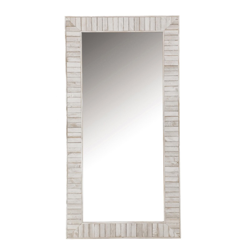 Coaster Furniture Pino 963488 34 x 68 Inch Wood Framed Floor Mirror – White