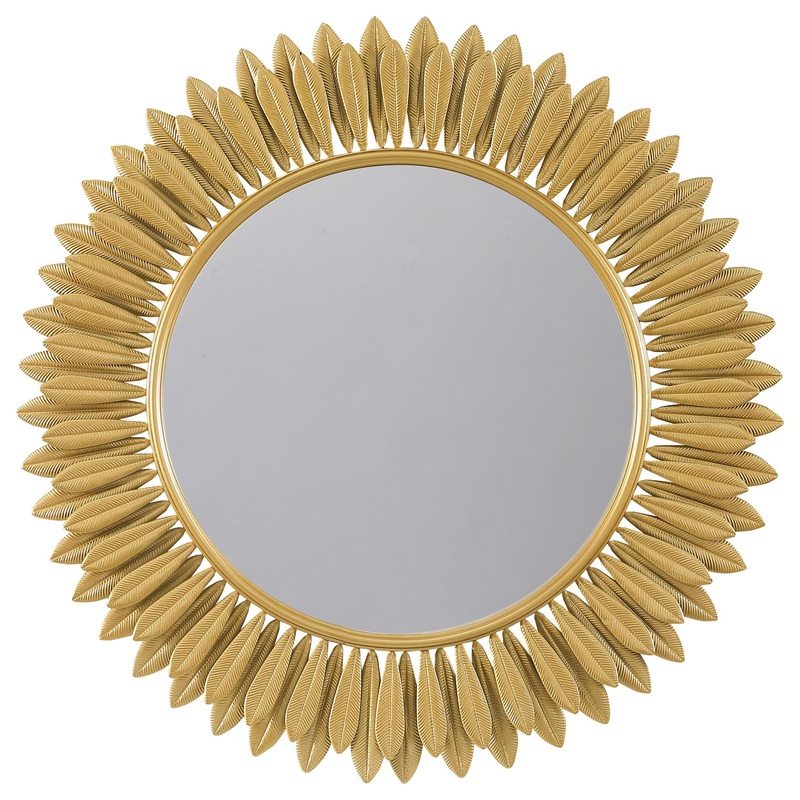 Coaster Furniture Tuscany 961449 35 x 35 Inch Sunburst Wall Mirror – Gold