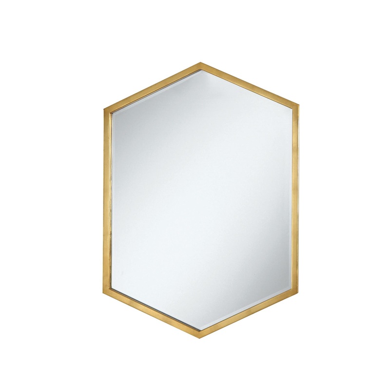 Coaster Furniture Bledel 902356 24 x 34 Inch Hexagonal Wall Mirror – Gold