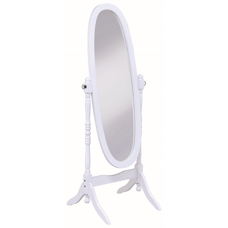 Coaster Furniture Foyet 950802 Wood Adjustable Full Length Cheval Mirror – White