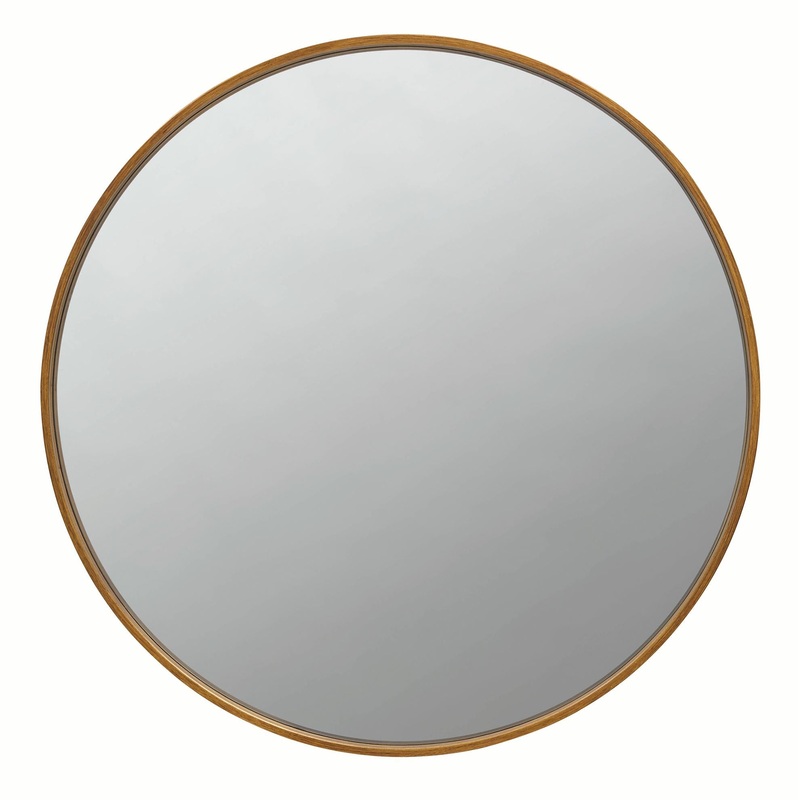 Coaster Furniture O’Malley 961488 40 x 40 Inch Round Framed Wall Mirror – Brass