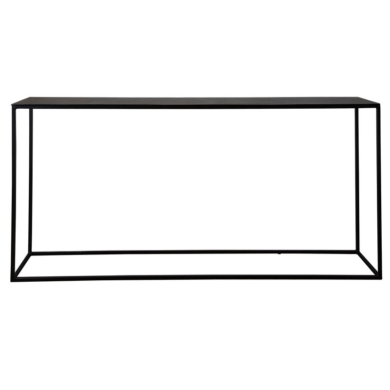 Coreene – Large Industrial Console Table – Black