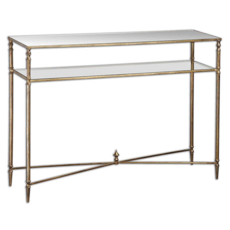 Henzler – Mirrored Glass Console Table – Gold