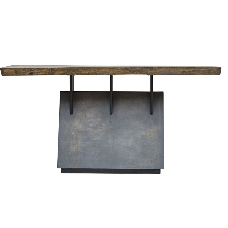 Vessel – Industrial Console Table – Dark Brown & Dark Gray