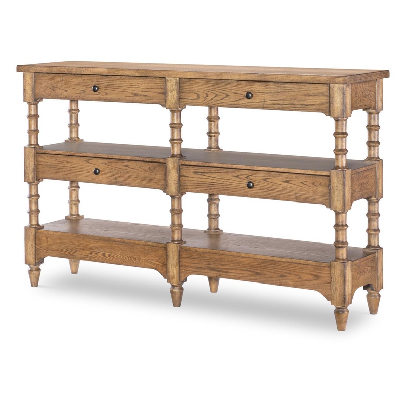 Vintage Market – Turned Leg Console Storage Table 4 Drawer