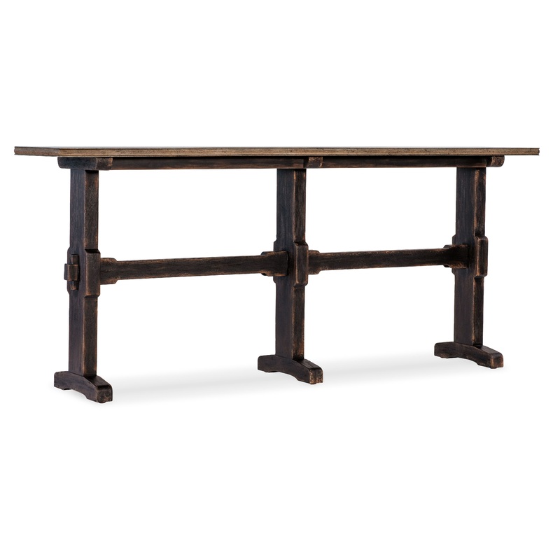 Americana – Trestle Console Table – Dark Brown