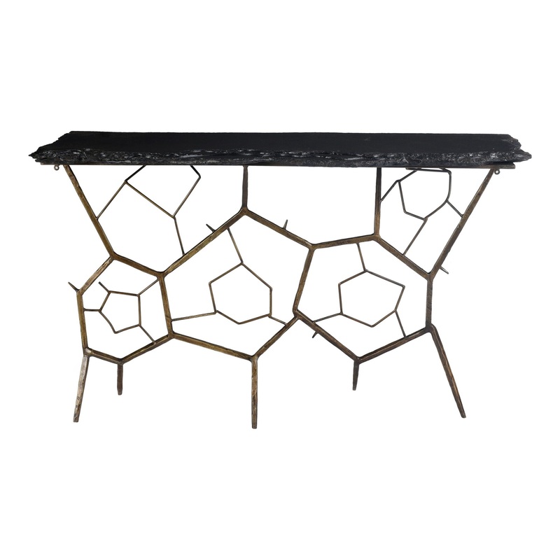 Nate – Slate Console Table – Black