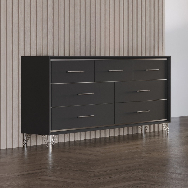 Ava – 7 Drawer Dresser – Ebony