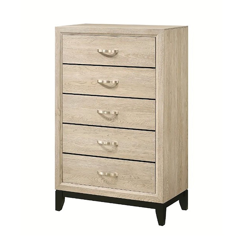 Crown Mark Furniture Akerson 5 Drawer Chest in Beige