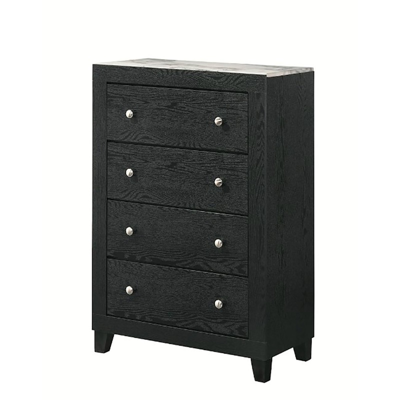 Crown Mark Furniture Cadence 4 Drawer Chest in Black
