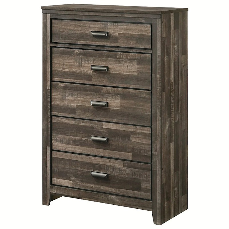 Crown Mark Furniture Carter 5 Drawer Chest in Brown