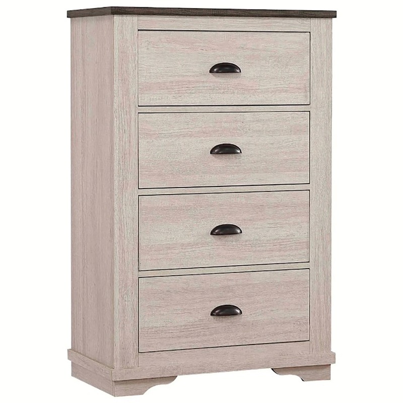 Crown Mark Furniture Coralee 5 Drawer Chest in White
