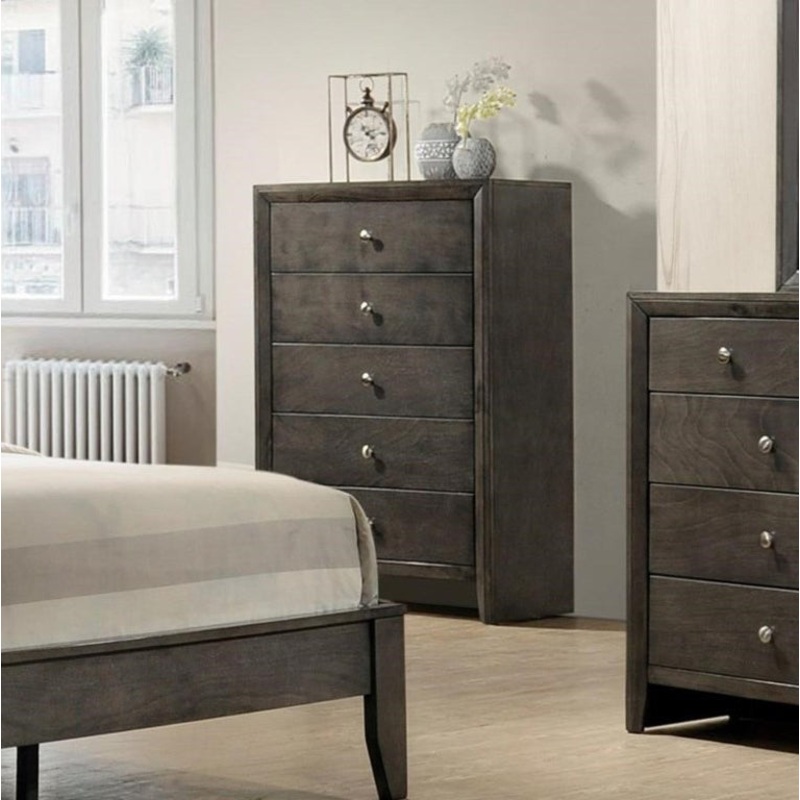 Crown Mark Furniture Evan Chest in Grey