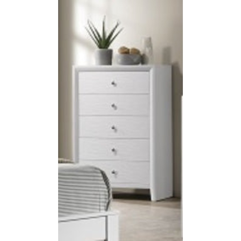 Crown Mark Furniture Evan Chest in White