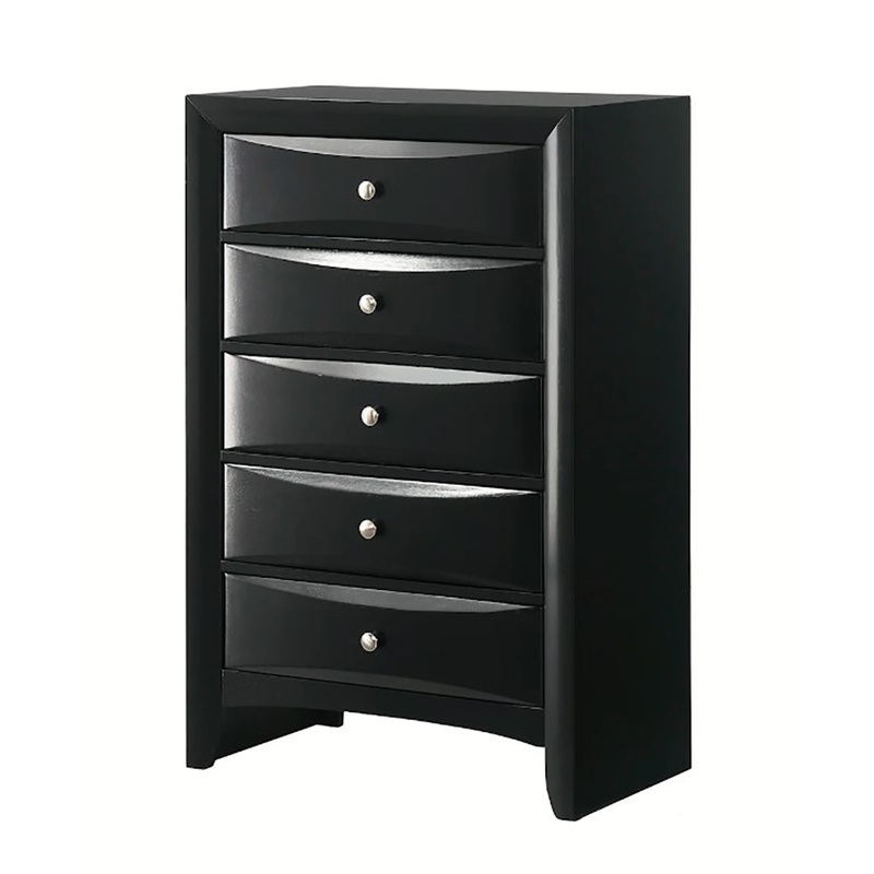 Crown Mark Furniture Fallon 5 Drawer Chest in Black