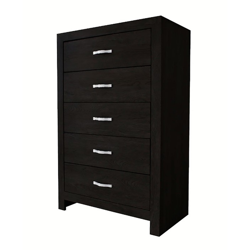 Crown Mark Furniture Jaylen 5 Drawer Chest in Black
