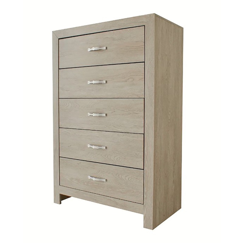 Crown Mark Furniture Jaylen 5 Drawer Chest in Gray