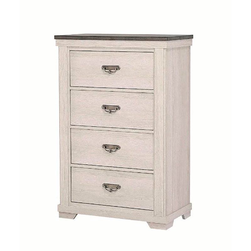 Crown Mark Furniture Leighton 4 Drawer Chest in White