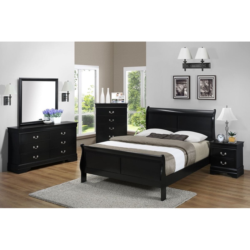 Crown Mark Furniture Louis Philip Drawer Chest in Black