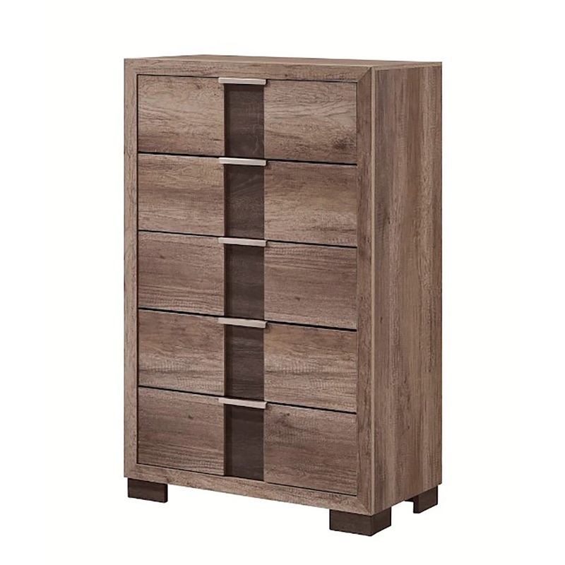 Crown Mark Furniture Rangley 5 Drawer Chest in Brown