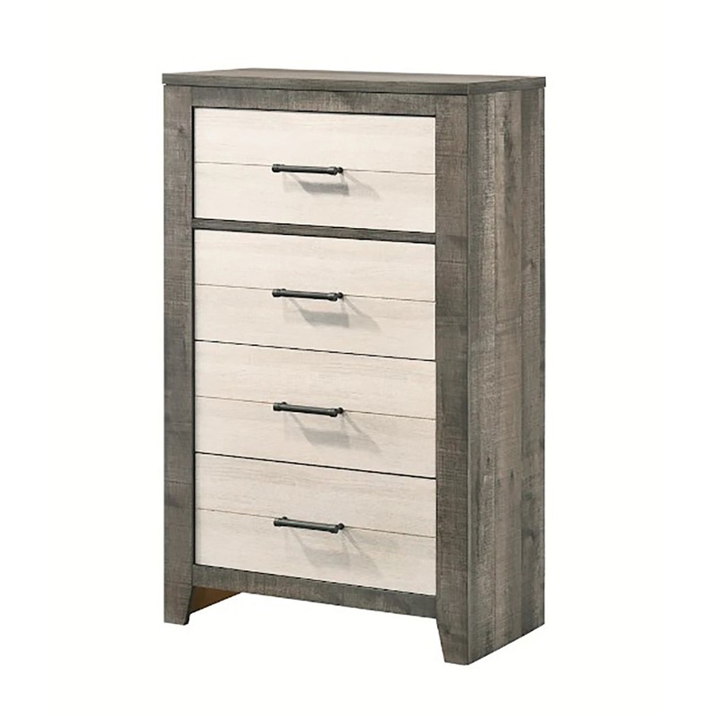 Crown Mark Furniture Rhett 4 Drawer Chest in Gray