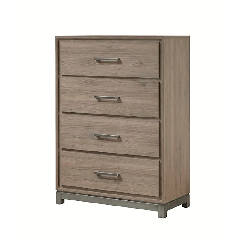 Crown Mark Furniture River 4 Drawer Chest in Brown