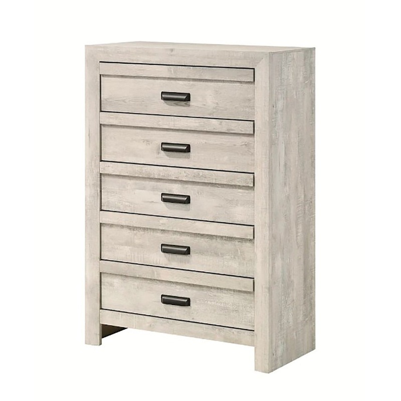 Crown Mark Furniture Valor 5 Drawer Chest in Gray