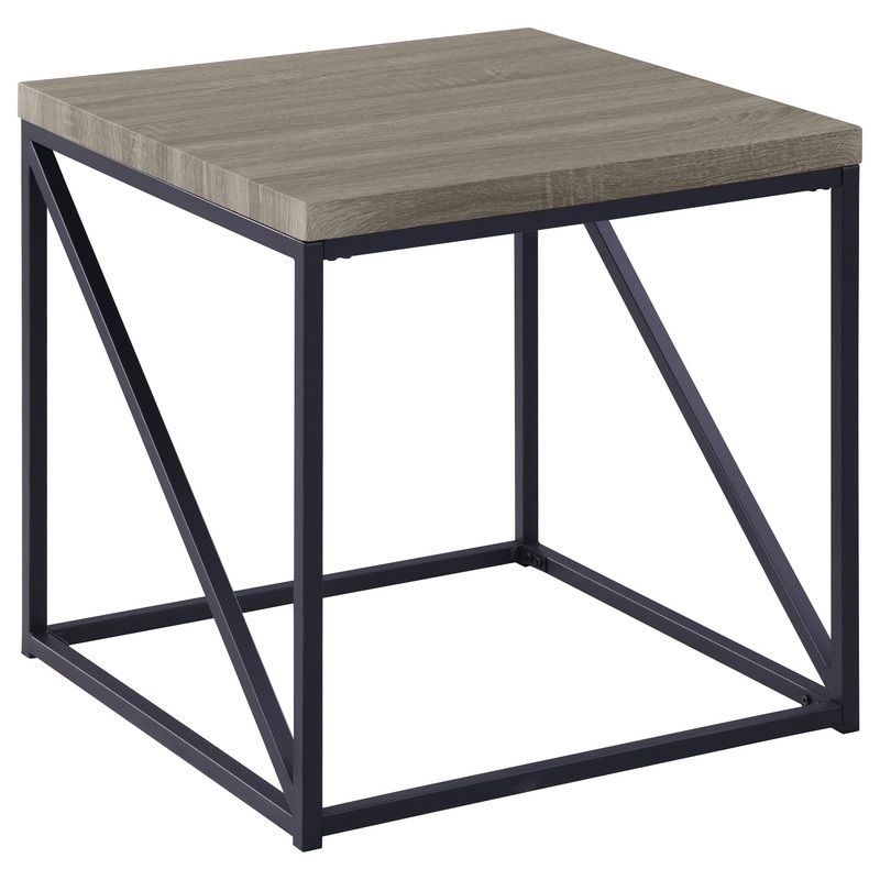 Birdie Square End Table Sonoma Grey