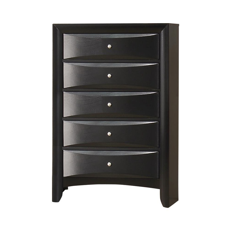 Briana Rectangular 5-drawer Chest Black