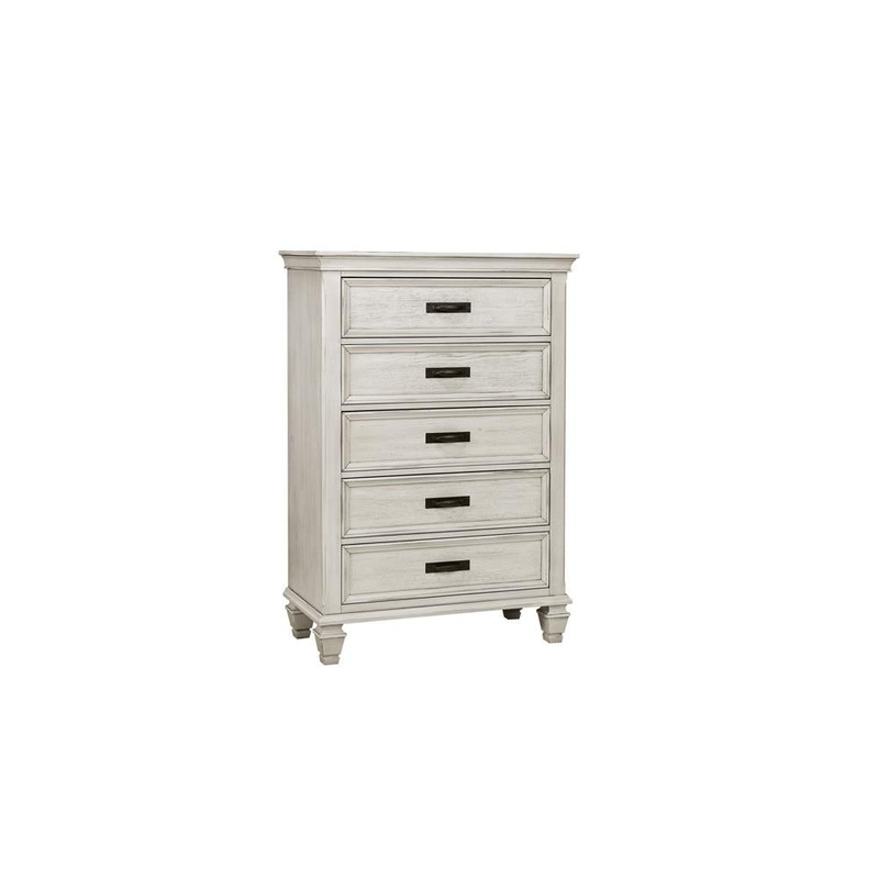 Franco 5-drawer Chest Antique White