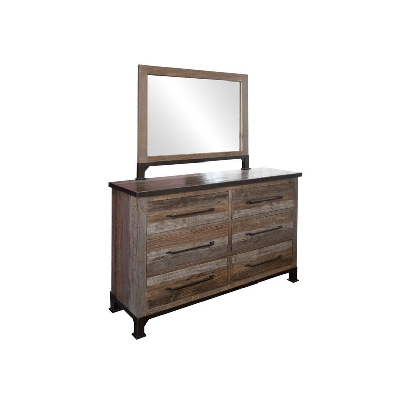 Antique Gray 6 Drawers Dresser