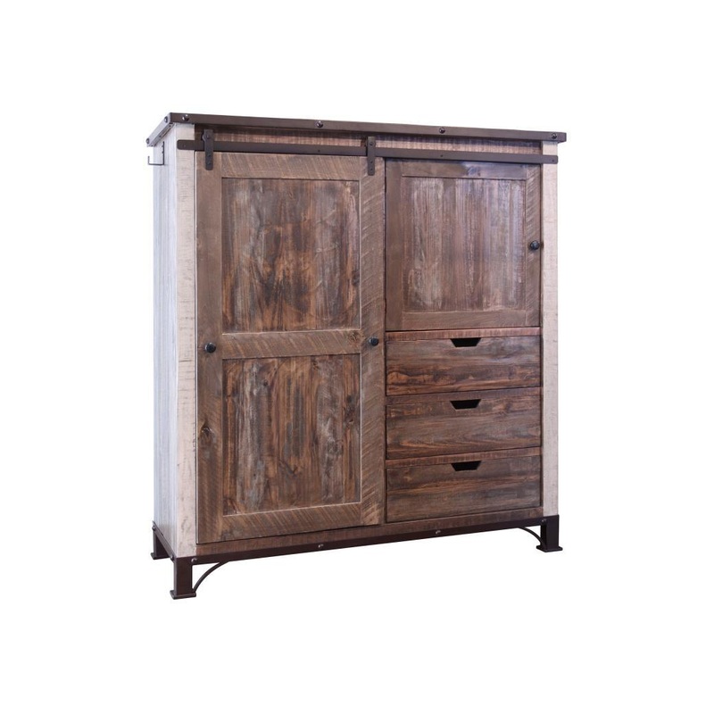 Antique Multicolor 3 Drawer, 1 Sliding Door, 1 Door Gentlemans Chest