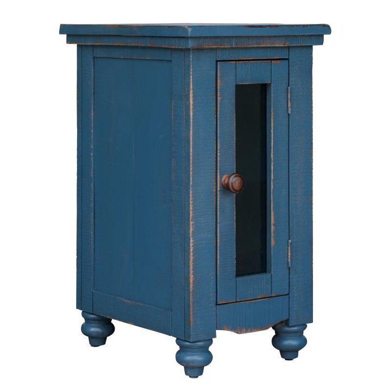 Aruba 1 Door Chair Side Table, Dark Blue finish