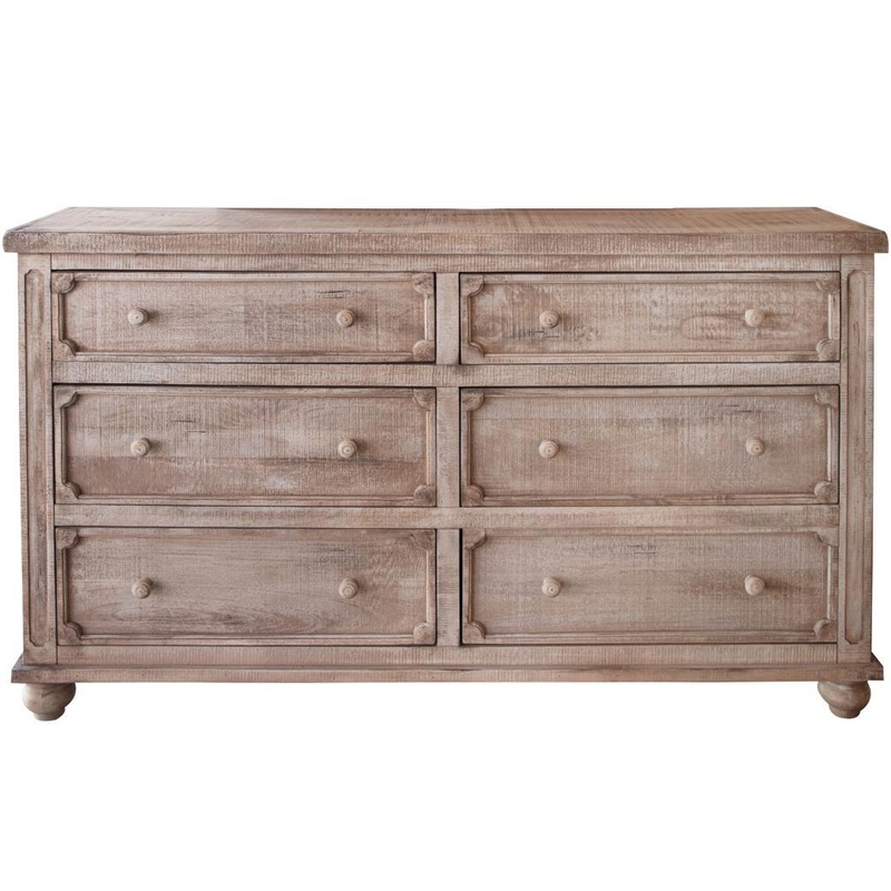 Aruba Natural 6 Drawer Dresser