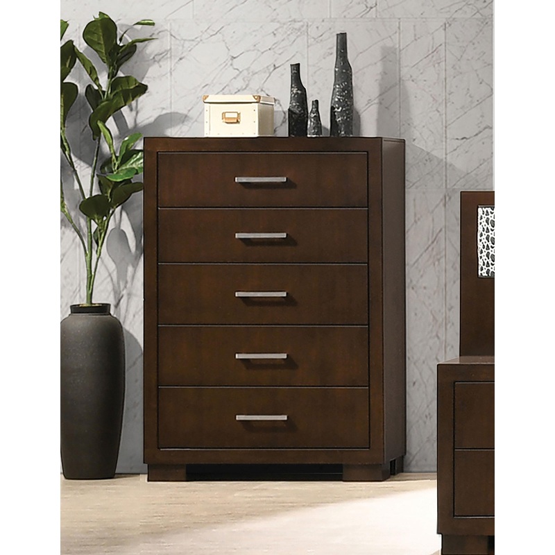 Jessica 5-drawer Chest Cappuccino