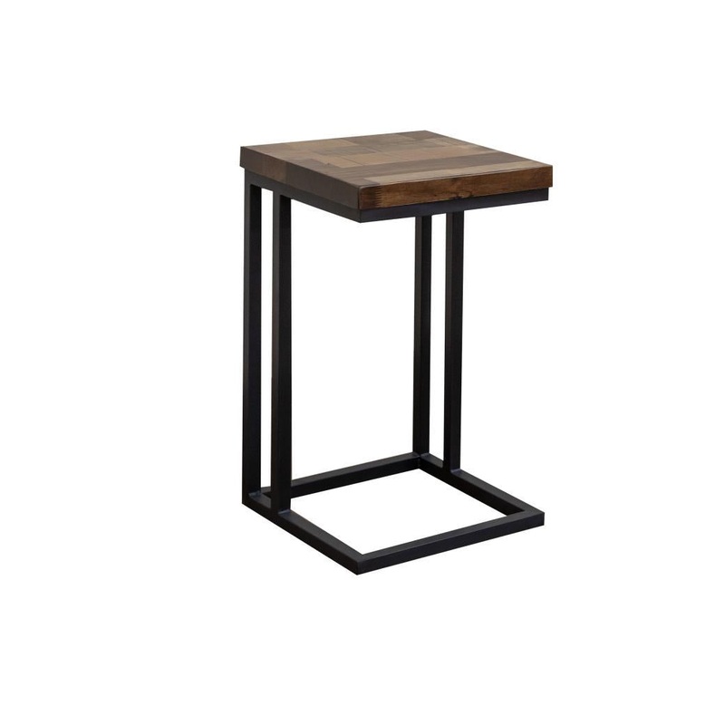Maya Iron base and Wooden Top, C-Shaped Table