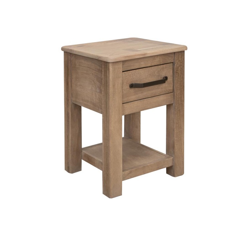 Natural Parota 1 Drawer, Chairside Table