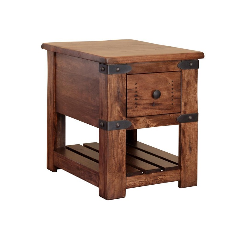 Parota Chair Side Table w/1 drawer