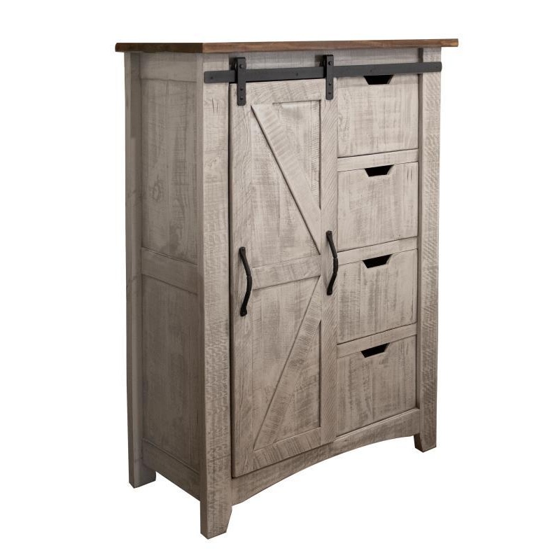 Pueblo Gray 4 Drawers, 1 Door Chest