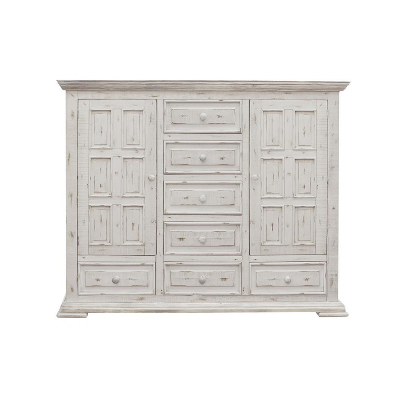Terra White 7 Drawer, 2 Door Mule Chest