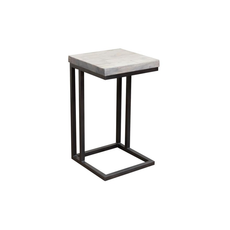 Vista Iron base and Wooden Top, C-Shaped Table