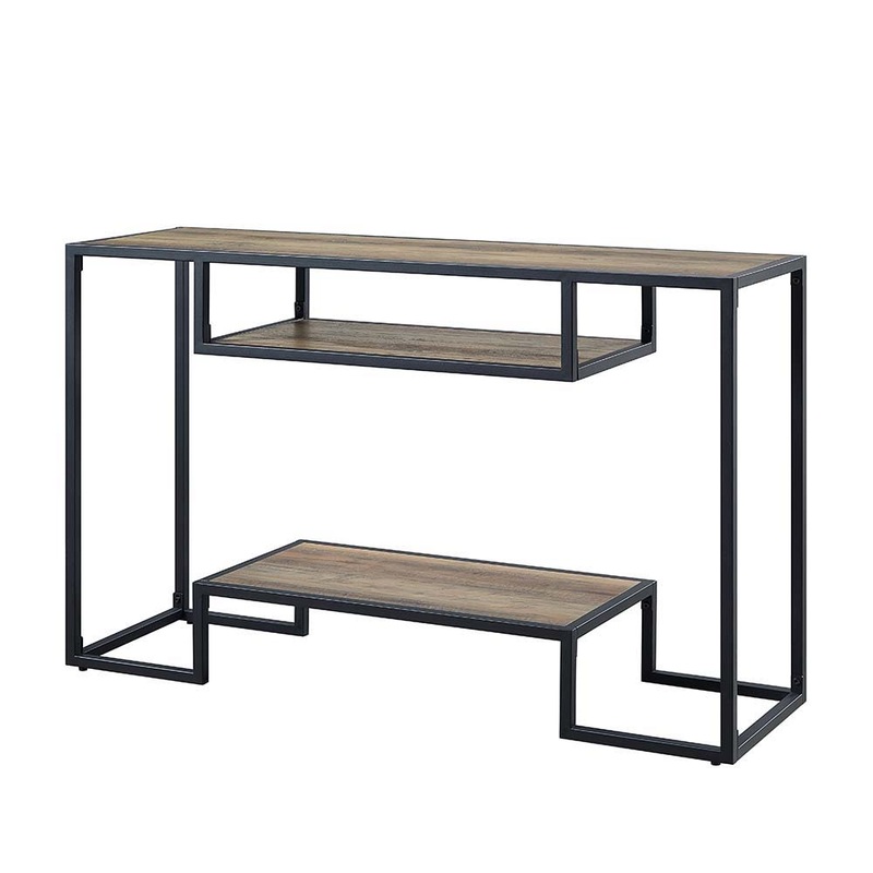 Idella – Console Table – Rustic Oak & Black Finish