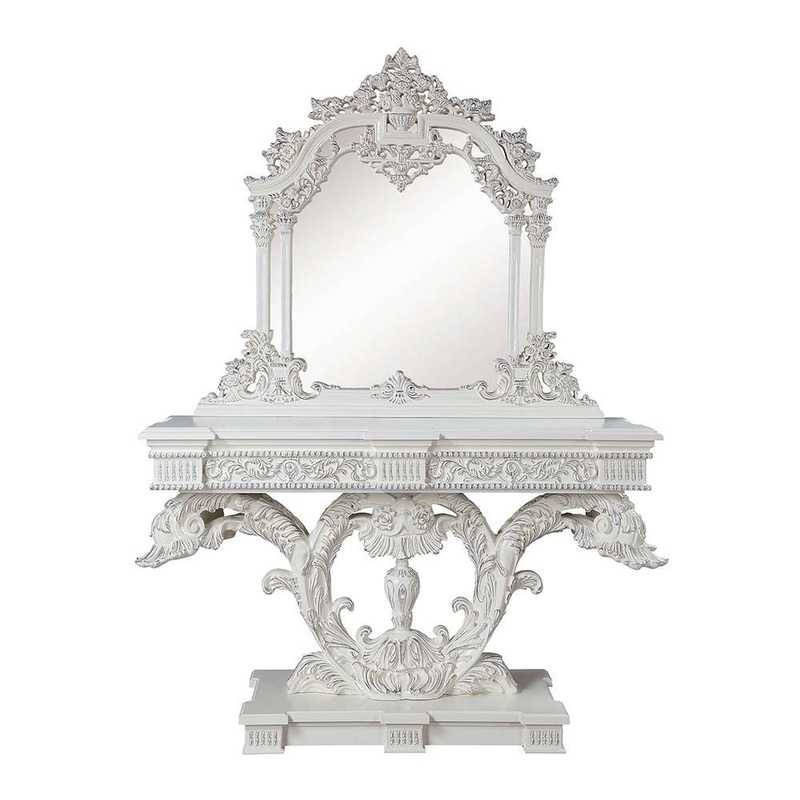 Vanaheim – Console Table – Antique White Finish