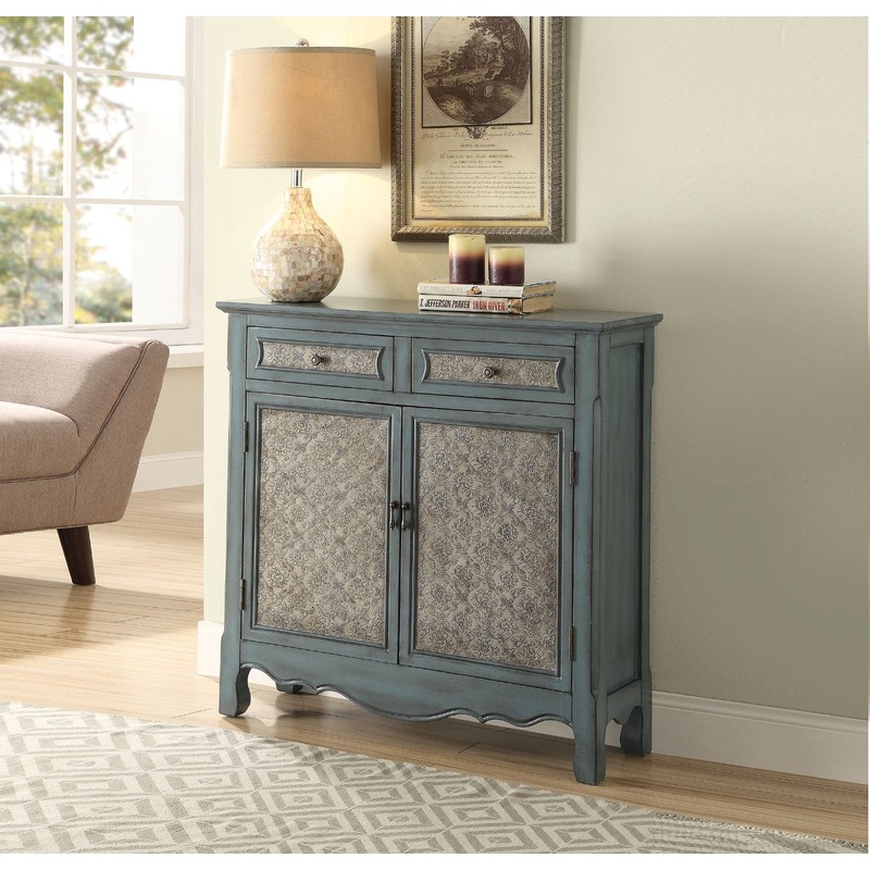 Winchell – Accent Table – Antique Blue – 35″
