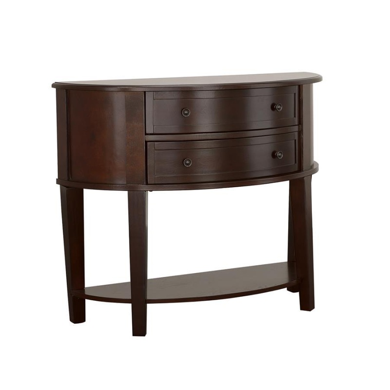 Diane – 2-Drawer Demilune Entryway Console Table – Cappuccino