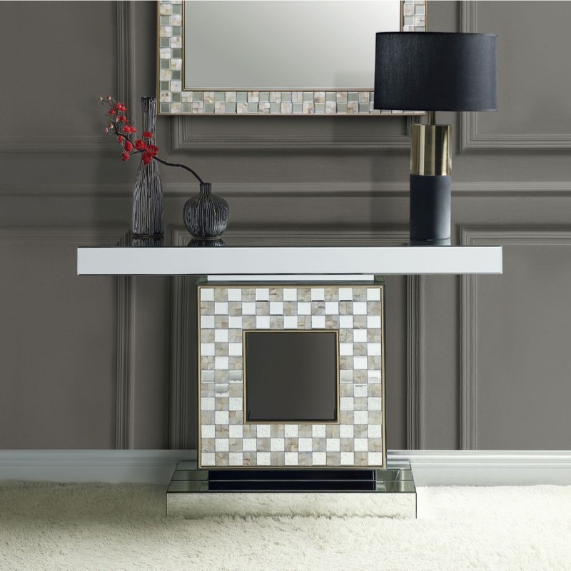 Nasa – Accent Table – Mirrored & Mother Of Pearl