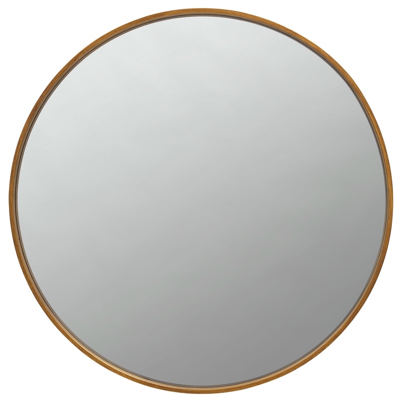 O’Malley 40 x 40 Inch Round Framed Wall Mirror Brass