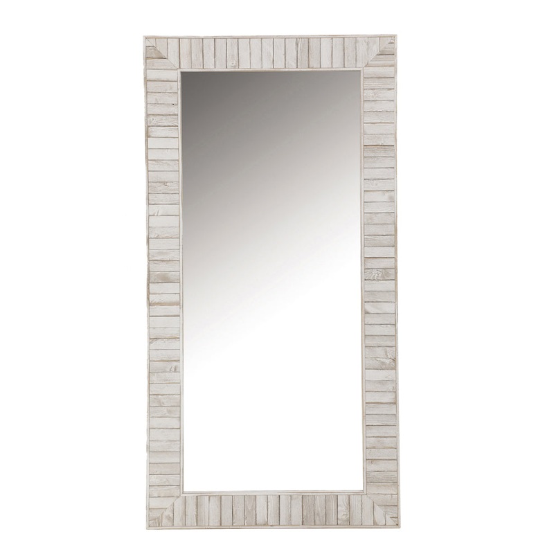 Pino 34 x 68 Inch Wood Framed Floor Mirror White