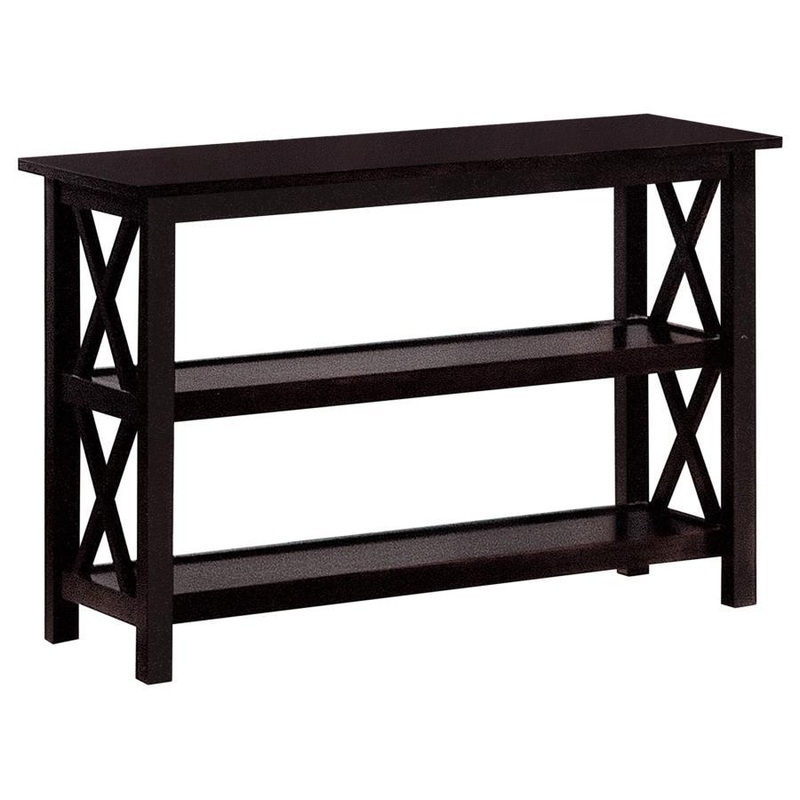 Rachelle – 2-Shelf Wood Entryway Console Table – Deep Merlot